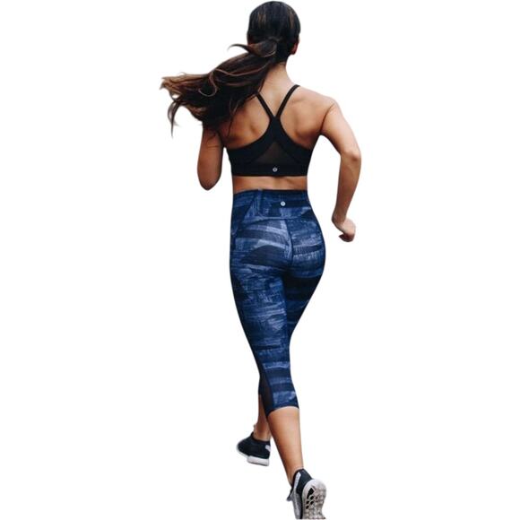 Lululemon Train Times Crop 17" Transition Multi Midnight Navy / Black Worn Once! - Picture 1 of 13